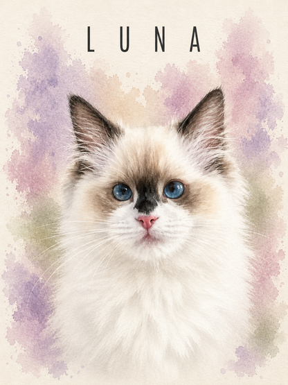 Custom Watercolor Pet Portrait