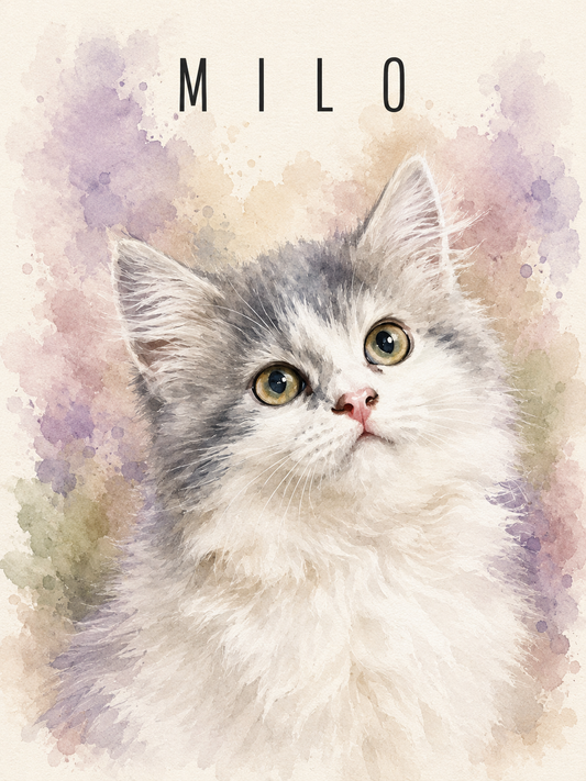 Custom Watercolor Pet Portrait