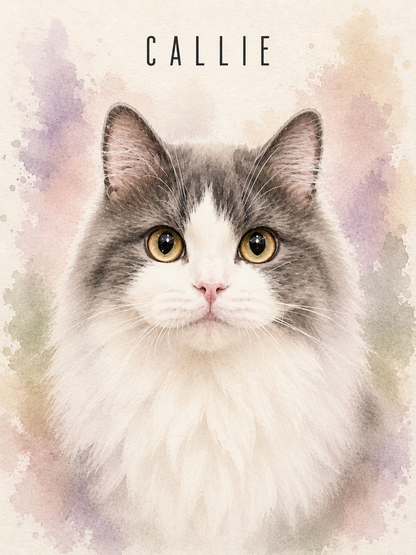 Custom Watercolor Pet Portrait
